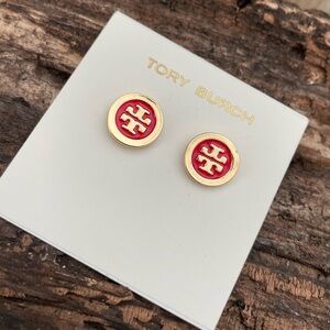 Tory Burch Logo Stud Earrings